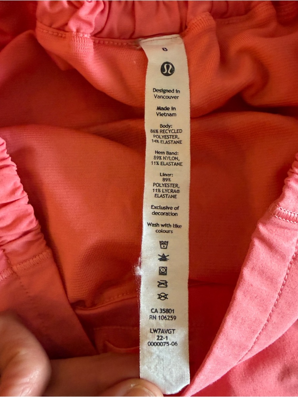 Lululemon Hotty Hot Low Rise Short 4" Pink Coral size 8 - Picture 4 of 6